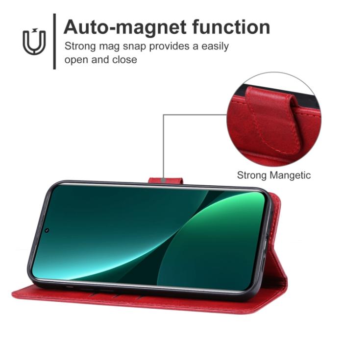 Bild 4,  Xiaomi 13 Pro 5G Fodral Solid Läder Röd - Teknikhallen.se