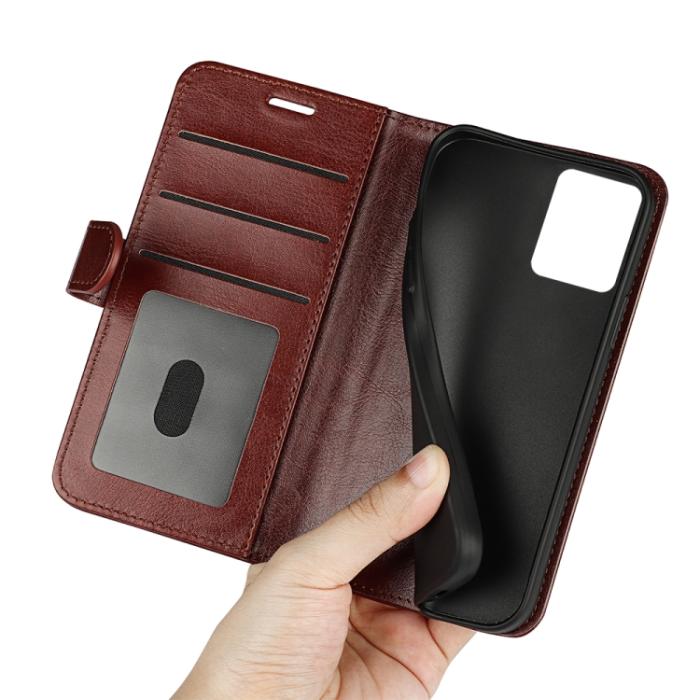 Bild 6,  Motorola Moto G73 5G Fodral Crazy Horse Läder Brun - Teknikhallen.se