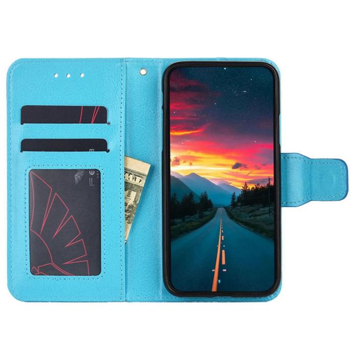 Bild 2,  Motorola Edge 30 Neo 5G Fodral PU-Läder Ljus Blå - Teknikhallen.se