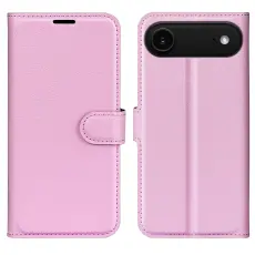  iPhone Air Fodral Litchi L&auml;der Ljus Rosa - Teknikhallen.se