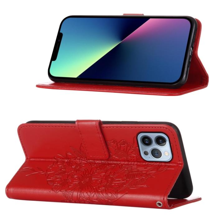 Bild 4,  iPhone 15 Pro Fodral Med Fjäril Tryck Röd - Teknikhallen.se