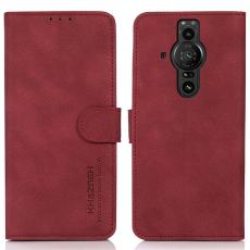 KHAZNEH KHAZNEH Sony Xperia Pro-I Fodral Retro L&auml;der R&ouml;d - Teknikhallen.se