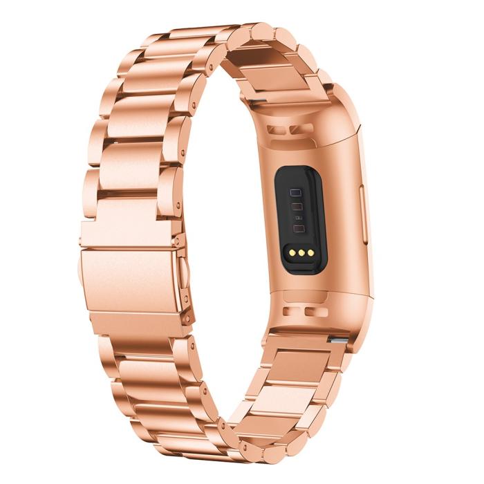 Bild 2,  Lyxigt Metallarmband Fitbit Charge 3 / 4 Roséguld - Teknikhallen.se