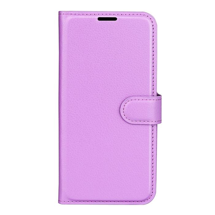 Bild 2,  Samsung Galaxy A03 Fodral Litchi Läder Lila - Teknikhallen.se