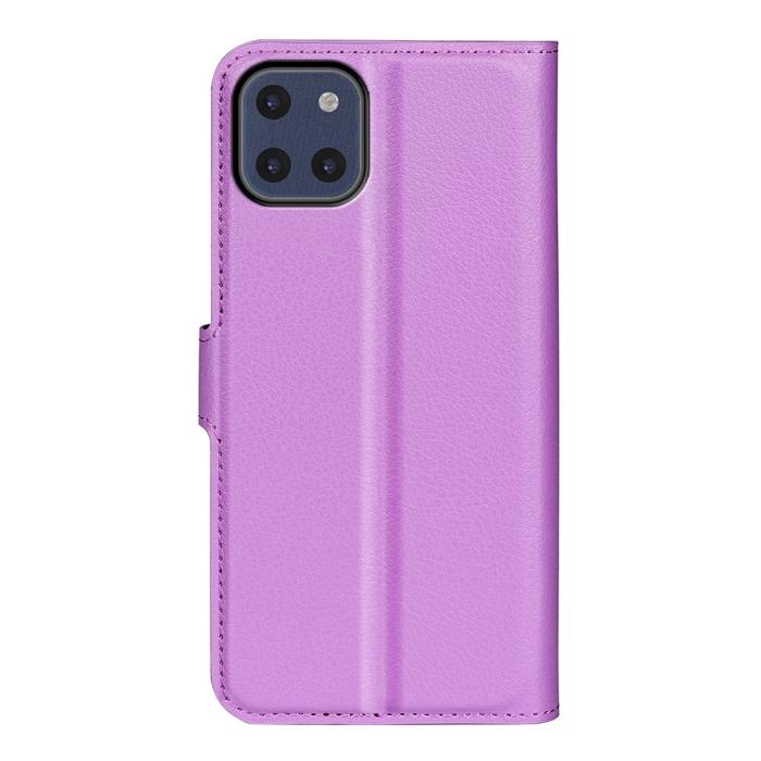Bild 3,  Samsung Galaxy A03 Fodral Litchi Läder Lila - Teknikhallen.se