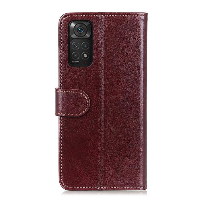 Bild 3,  Xiaomi Redmi Note 11 4G Fodral Crazy Horse Läder Brun - Teknikhallen.se