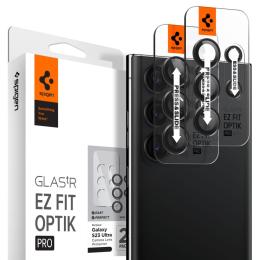 Spigen Spigen Galaxy S23 Ultra 2-PACK Optik.tR "Ez Fit" Linsskydd Svart - Teknikhallen.se