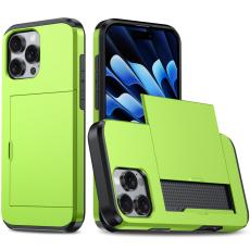  iPhone 16 Pro Max Skal Hybrid Kortfack Gr&ouml;n - Teknikhallen.se