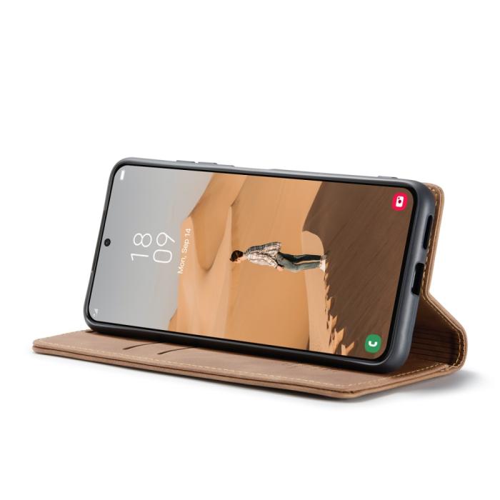 Bild 5, CASEME CASEME Samsung Galaxy S22 Plus Fodral Retro Läder Brun - Teknikhallen.se
