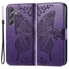  Samsung Galaxy A15 5G Fodral Big Butterfly M&ouml;rk Lila - Teknikhallen.se