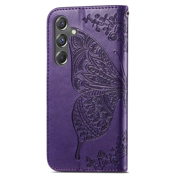 Bild 4,  Samsung Galaxy A15 5G Fodral Big Butterfly Mörk Lila - Teknikhallen.se