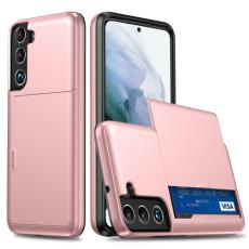  Samsung Galaxy S22 Skal Hybrid Kortfack Ros&eacute;guld - Teknikhallen.se