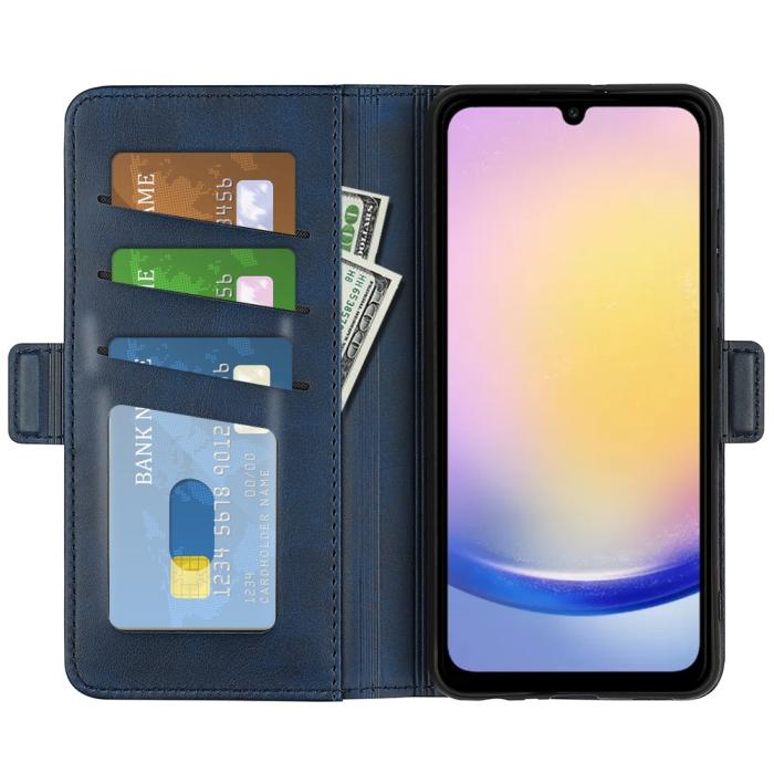 Bild 2,  Samsung Galaxy A16 / A26 5G Plånboksfodral Läder Blå - Teknikhallen.se