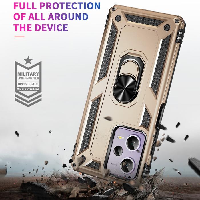 Bild 3,  Xiaomi Redmi Note 12 Pro 5G Skal Ring Armor Hybrid Guld - Teknikhallen.se