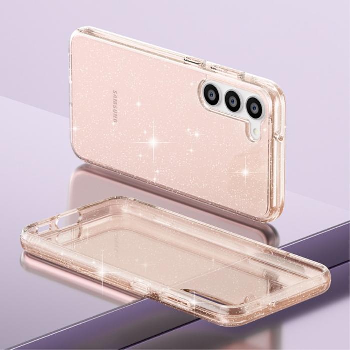 Bild 5,  Samsung Galaxy S23 Plus Skal Glitter Hybrid Guld - Teknikhallen.se