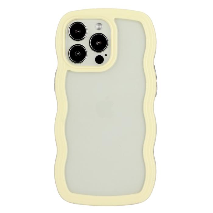 Bild 2,  iPhone 15 Pro Max Skal Wavy Hybrid Transparent/Gul - Teknikhallen.se