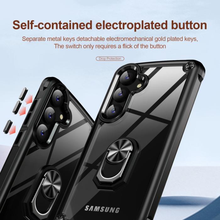 Bild 6,  Samsung Galaxy S24 Plus Skal Shockproof Ring Hybrid Svart - Teknikhallen.se