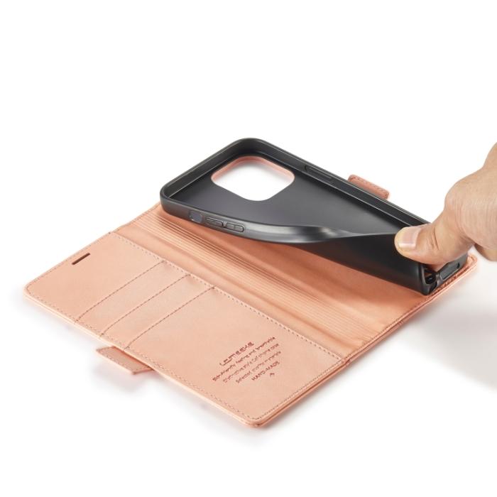 Bild 6, LC.IMEEKE LC.IMEEKE iPhone 14 Pro Fodral Med Magnetisk Stängning Roséguld - Teknikhallen.se