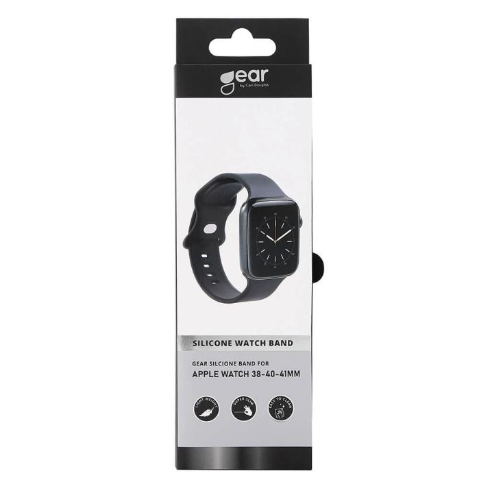 Bild 2, Gear GEAR Klockarmband Silikon Apple Watch 38/40/41/42 mm Svart - Teknikhallen.se