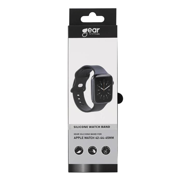 Bild 2, Gear GEAR Klockarmband Silikon Apple Watch 42/44/45/46/49 mm Svart - Teknikhallen.se