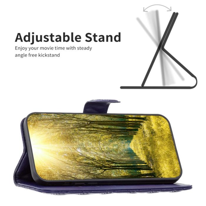 Bild 2,  Samsung Galaxy S24 Fodral Diamond Läder Blå - Teknikhallen.se