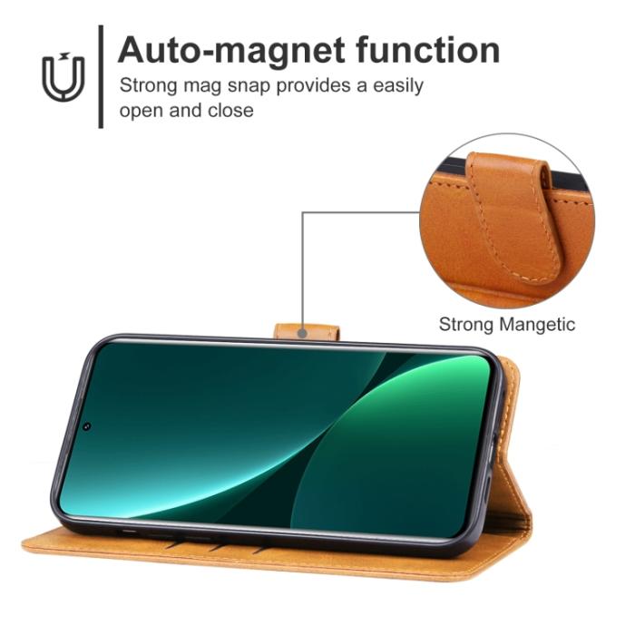 Bild 4,  Xiaomi 13 Pro 5G Fodral Solid Läder Brun - Teknikhallen.se
