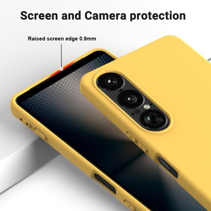 Bild 4,  Sony Xperia 1 VII Skal Liquid Silikon Gul - Teknikhallen.se