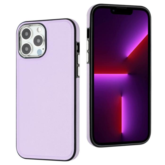 Bild 2,  iPhone 15 Pro Skal Läderbelagt Lila - Teknikhallen.se