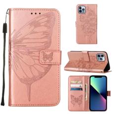  iPhone 15 Pro Fodral Med Fj&auml;ril Tryck Ros&eacute;guld - Teknikhallen.se