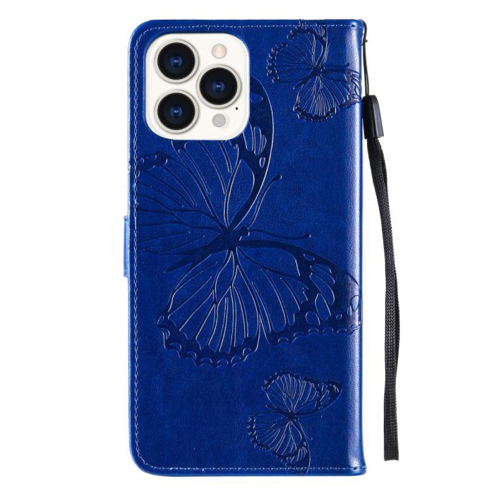 Bild 3,  iPhone 13 Pro - Fodral Med Butterfly Tryck - Blå - Teknikhallen.se