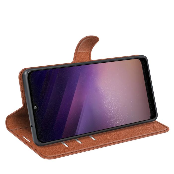 Bild 5,  Samsung Galaxy A03 Fodral Litchi Läder Brun - Teknikhallen.se