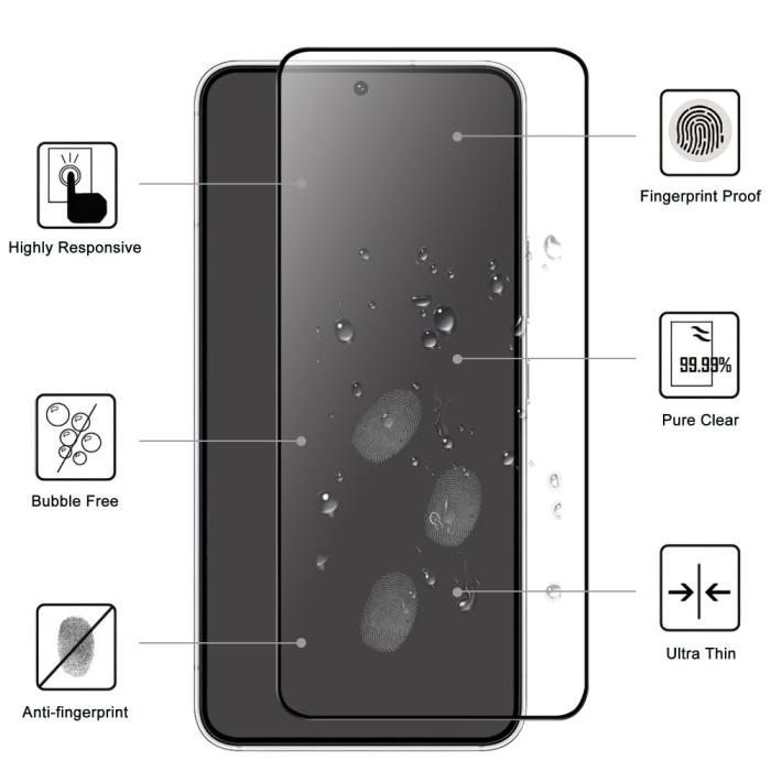 Bild 2,  Samsung Galaxy S23 Skärmskydd Heltäckande Härdat Glas - Teknikhallen.se