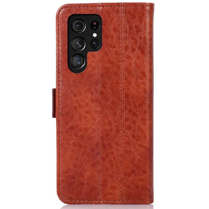 Bild 3,  Samsung Galaxy S22 Ultra Fodral Crazy Horse Brun - Teknikhallen.se