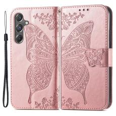  Samsung Galaxy A15 5G Fodral Big Butterfly Ros&eacute;guld - Teknikhallen.se