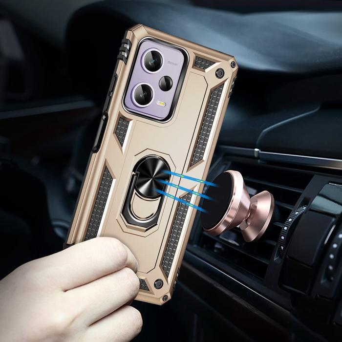 Bild 5,  Xiaomi Redmi Note 12 Pro 5G Skal Ring Armor Hybrid Guld - Teknikhallen.se