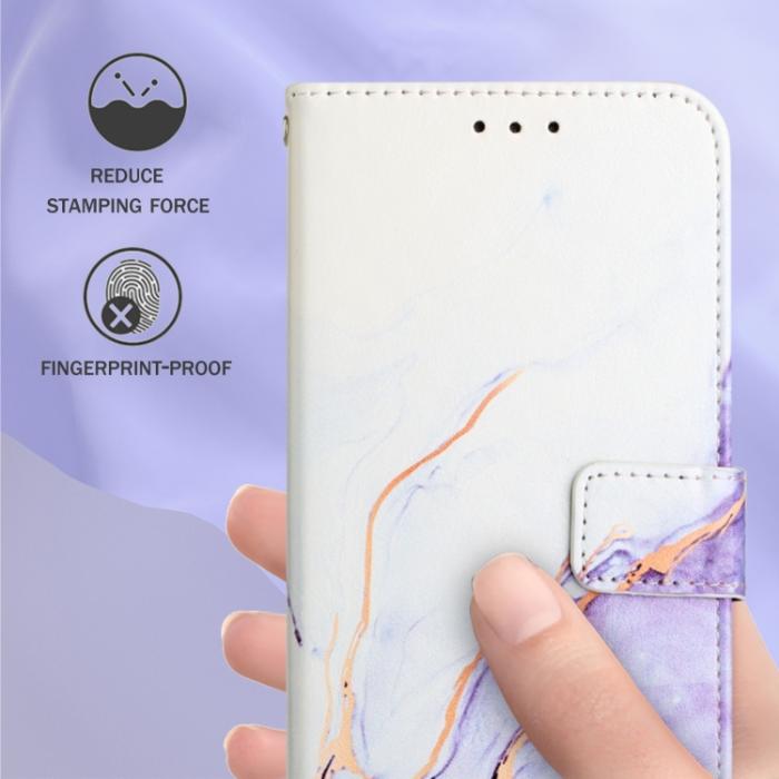 Bild 6,  Xiaomi Redmi 10C Fodral Marmor Vit/Lila - Teknikhallen.se