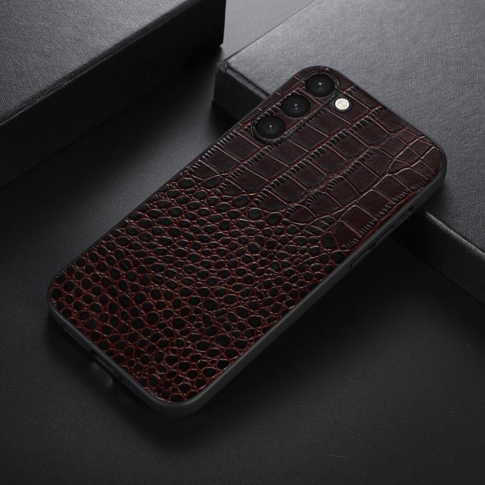Bild 2,  Samsung Galaxy S23 Plus Skal Krokodil Textur Brun - Teknikhallen.se