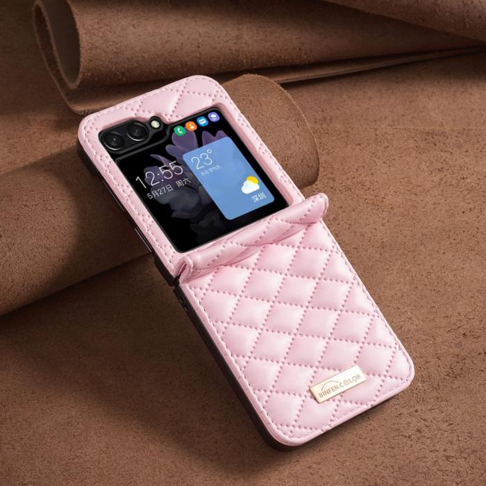 Bild 6, BINFEN BINFEN Galaxy Z Flip 6/7 FE Skal Diamond Textur Rosa - Teknikhallen.se