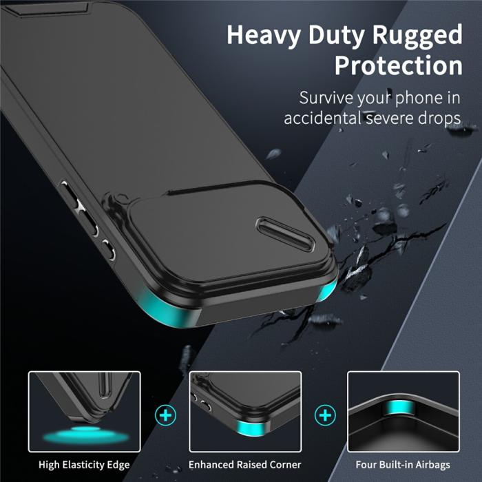 Bild 2,  iPhone 17 Pro Skal Hybrid Armor CamCover Svart - Teknikhallen.se