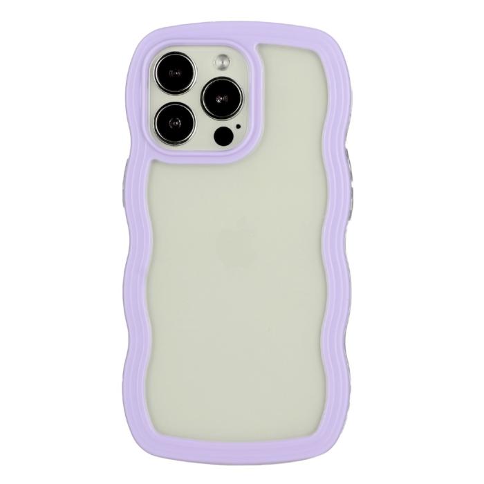 Bild 2,  iPhone 15 Pro Max Skal Wavy Hybrid Transparent/Lila - Teknikhallen.se