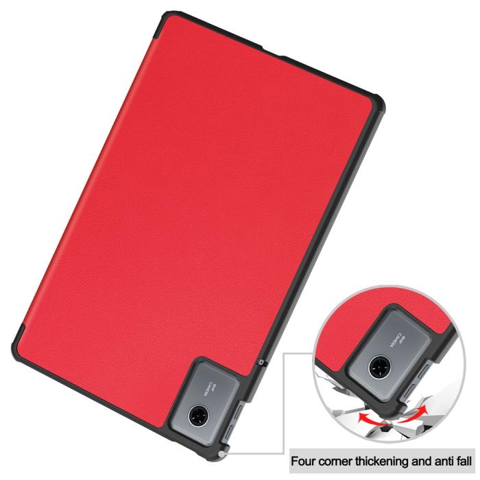Bild 6,  Lenovo Idea Tab Fodral Tri-Fold Läder Röd - Teknikhallen.se