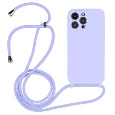  iPhone 15 Pro Max Skal Silikon Med Sn&ouml;re Lila - Teknikhallen.se