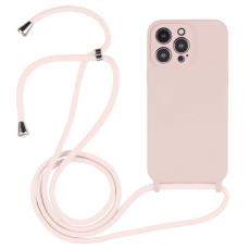  iPhone 15 Pro Max Skal Silikon Med Sn&ouml;re Rosa - Teknikhallen.se