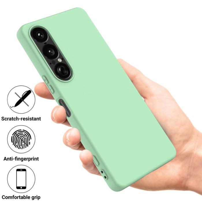 Bild 2,  Sony Xperia 1 VII Skal Liquid Silikon Grön - Teknikhallen.se