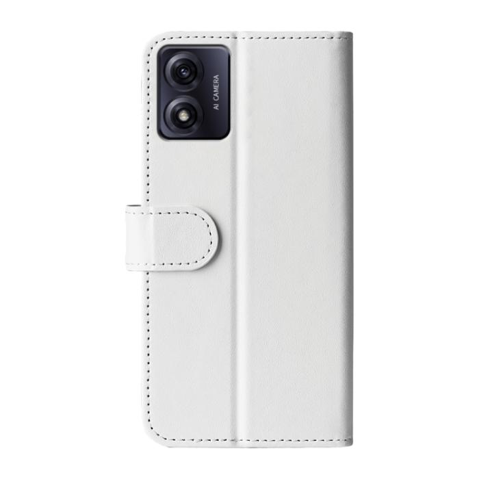 Bild 3,  Motorola Moto E13 Fodral Crazy Horse Läder Vit - Teknikhallen.se