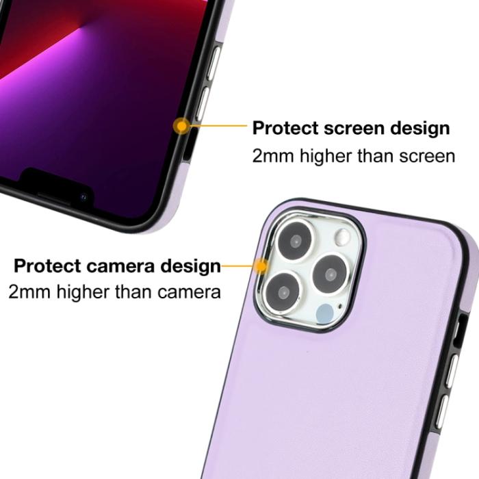 Bild 4,  iPhone 15 Pro Skal Läderbelagt Lila - Teknikhallen.se