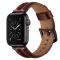  Äkta Läder Armband Apple Watch 42/44/45/49 mm Mörk Brun - Teknikhallen.se