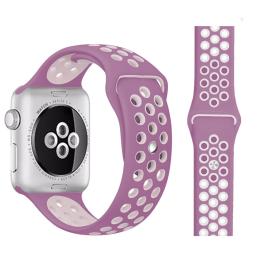  Ihåligt Silikon Armband Apple Watch 41/40/38 mm (M/L) - Lila - Teknikhallen.se