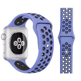  Ihåligt Silikon Armband Apple Watch 41/40/38 mm (M/L) - Lila/Svart - Teknikhallen.se