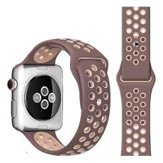  Ih&aring;ligt Silikon Armband Apple Watch 42/41/40/38 mm (M/L) - Puce - Teknikhallen.se